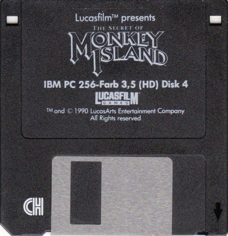 Media for The Secret of Monkey Island (DOS) (3.5" Disk release): Disk 4/4