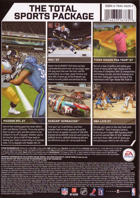 Back Cover for EA Sports: 07 Collection (Windows)
