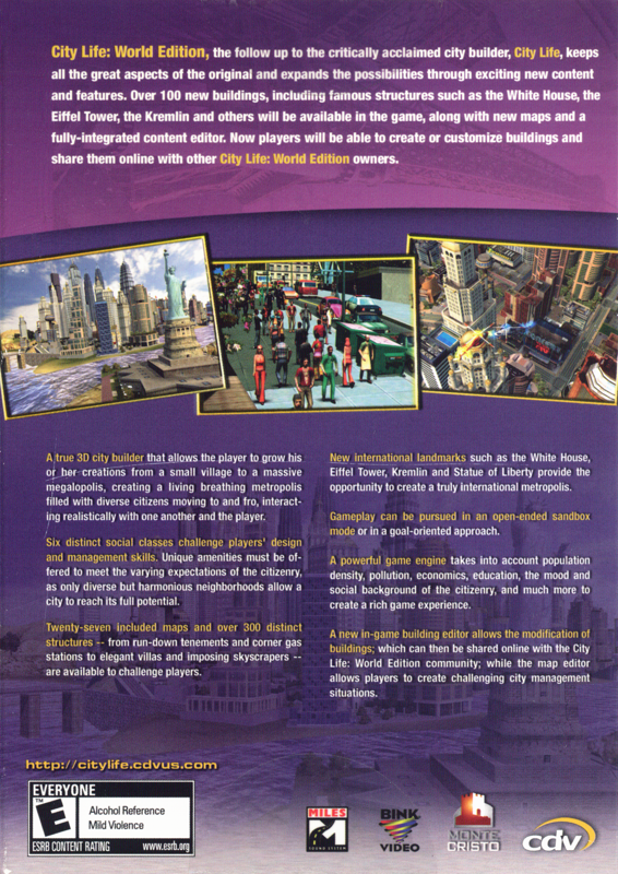 Back Cover for City Life: World Edition (Windows)