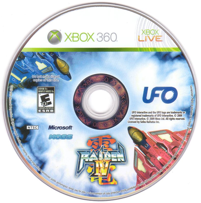 Media for Raiden IV (Xbox 360) (GameStop release): Game disc