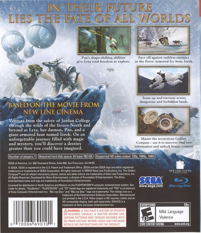Back Cover for The Golden Compass (PlayStation 3)