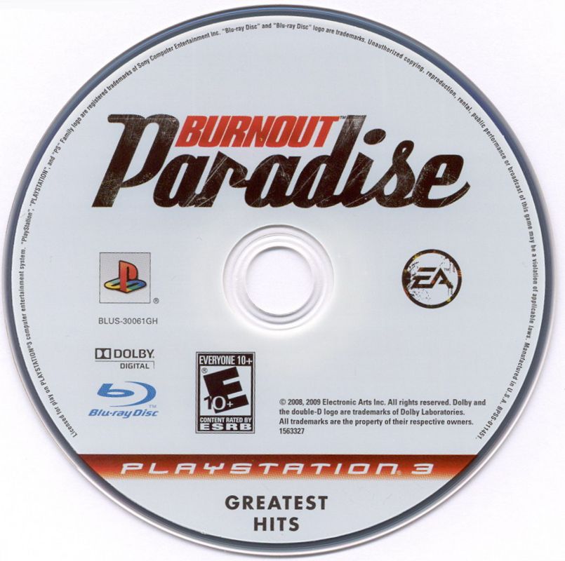 Media for Burnout: Paradise (PlayStation 3) (Greatest Hits release)