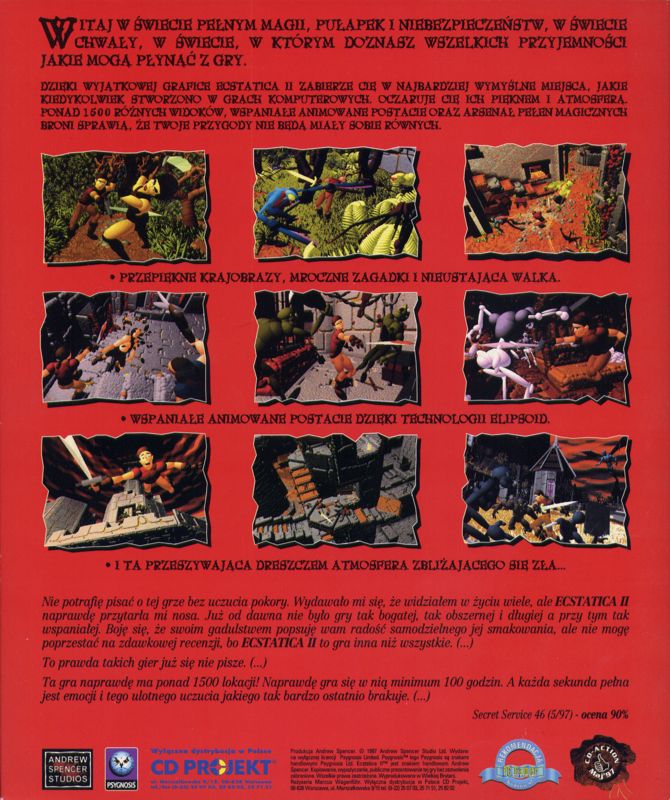 Back Cover for Ecstatica II (DOS and Windows)