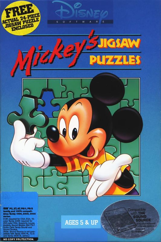 Front Cover for Mickey's Jigsaw Puzzles (DOS)