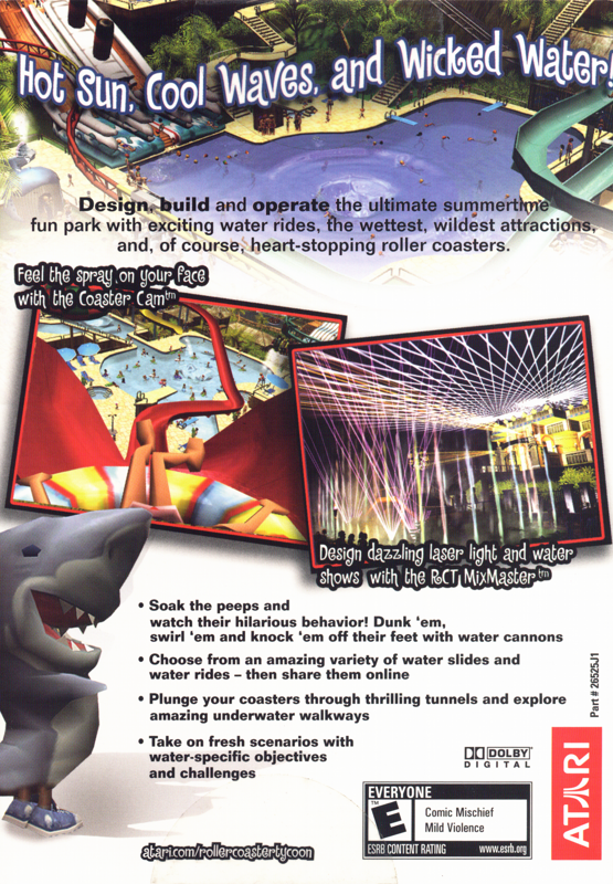 Back Cover for RollerCoaster Tycoon 3: Soaked! (Windows)