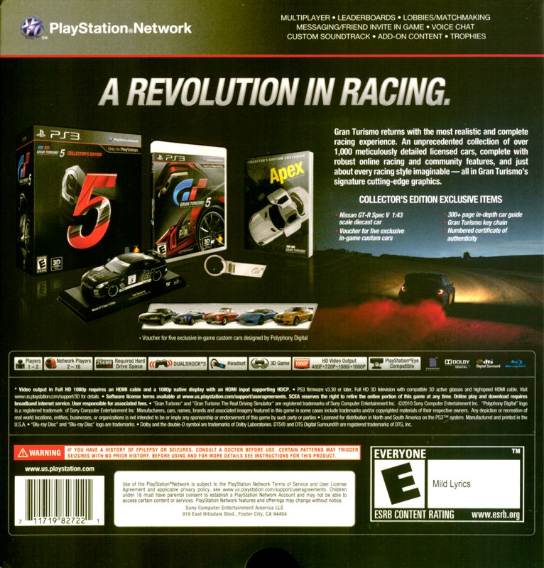 Gran Turismo 5 (Collector's Edition) cover or packaging material ...