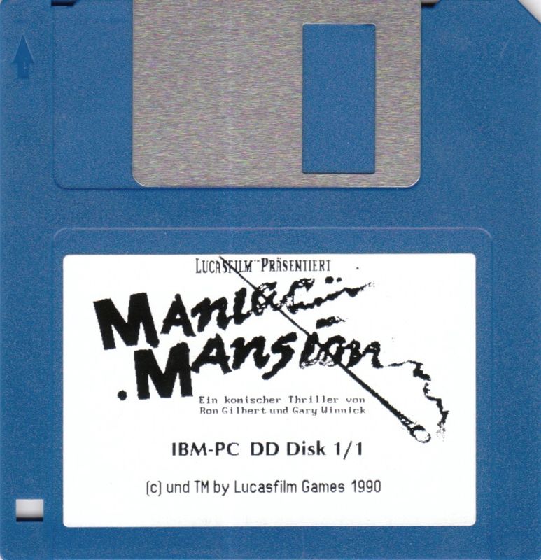 Media for Games, Games, Games: Maniac Mansion + Zak McKracken + Indiana Jones and the last Crusade (DOS): Maniac Mansion - Disk