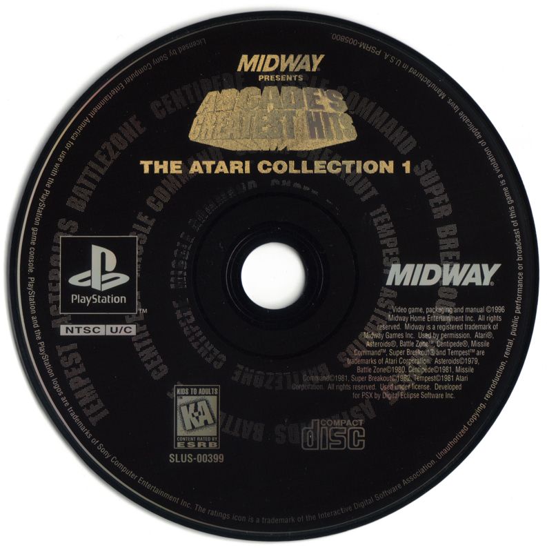 Media for Arcade's Greatest Hits: The Atari Collection 1 (PlayStation)