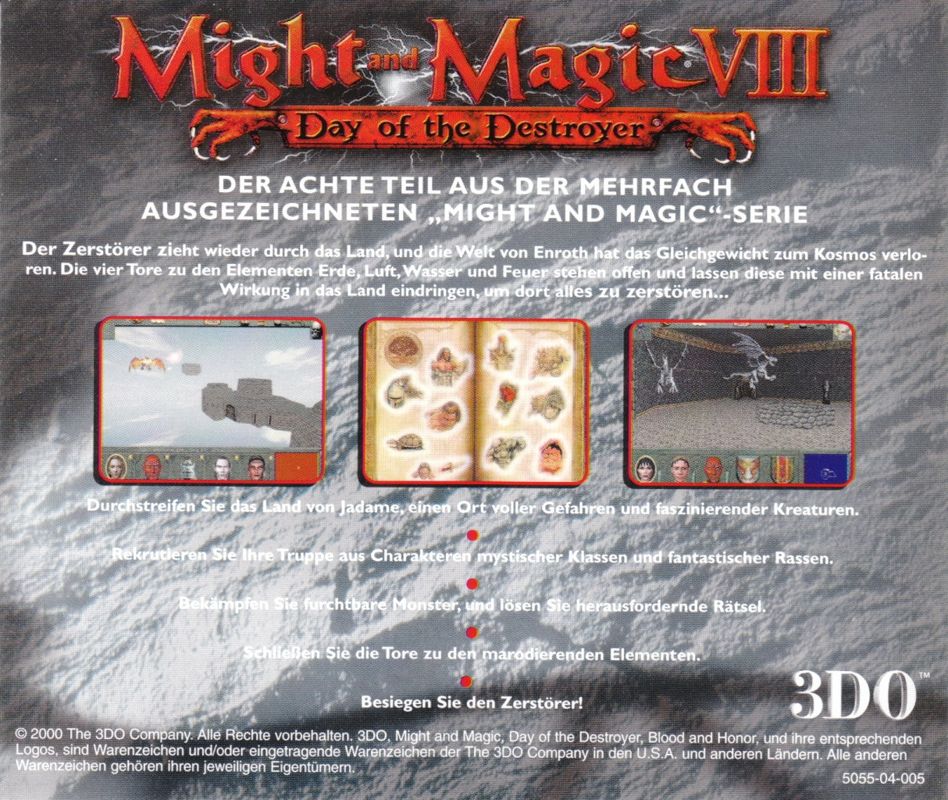 Other for Might and Magic VIII: Day of the Destroyer (Windows) (Art Edition): Jewel Case - Back