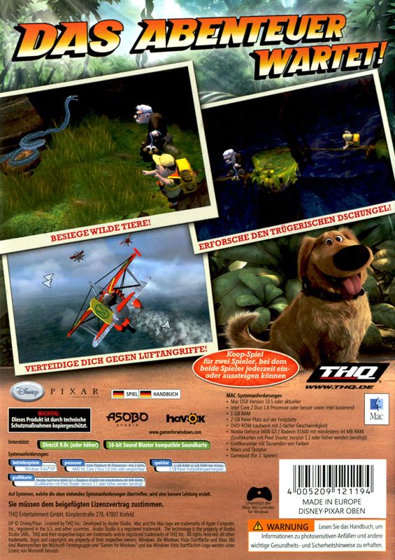 Back Cover for Disney•Pixar Up (Macintosh and Windows)