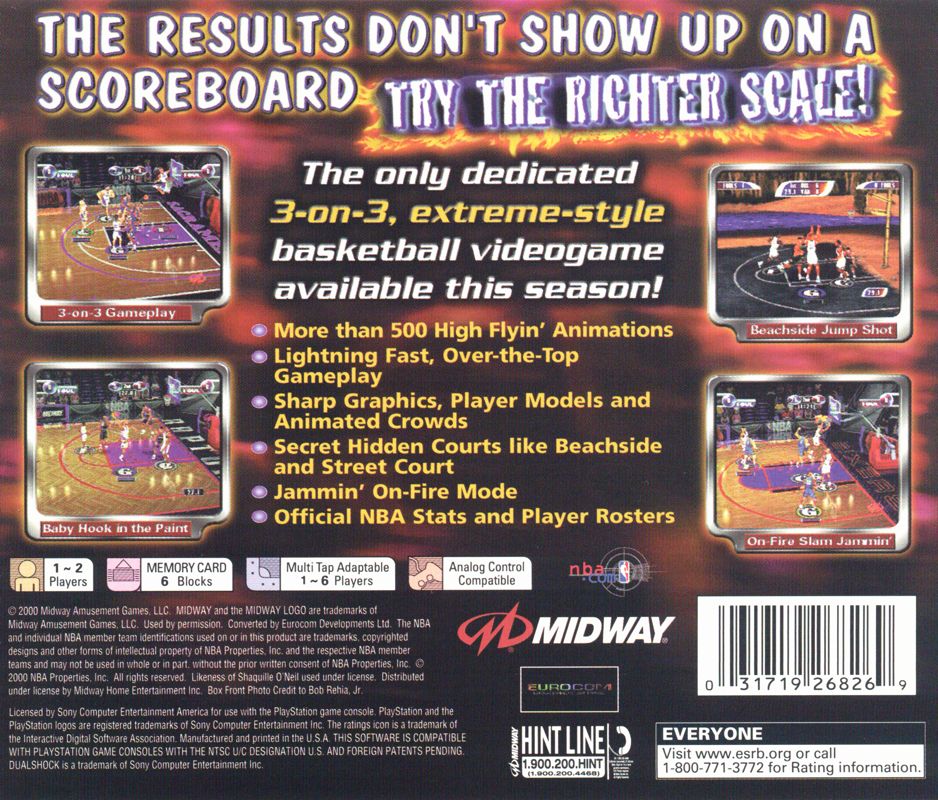 Back Cover for NBA Hoopz (PlayStation)