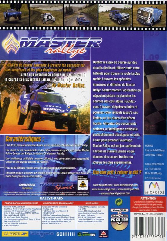 Back Cover for Master Rallye (Windows)