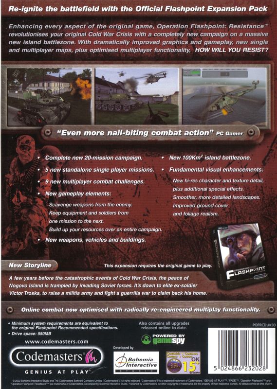 Back Cover for Operation Flashpoint: Resistance (Windows)