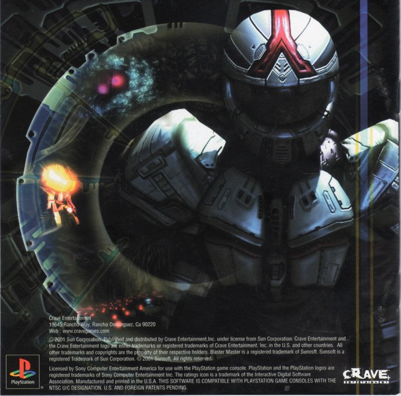 Inside Cover for Blaster Master: Blasting Again (PlayStation)