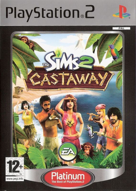 Front Cover for The Sims 2: Castaway (PlayStation 2) (Platinum release)