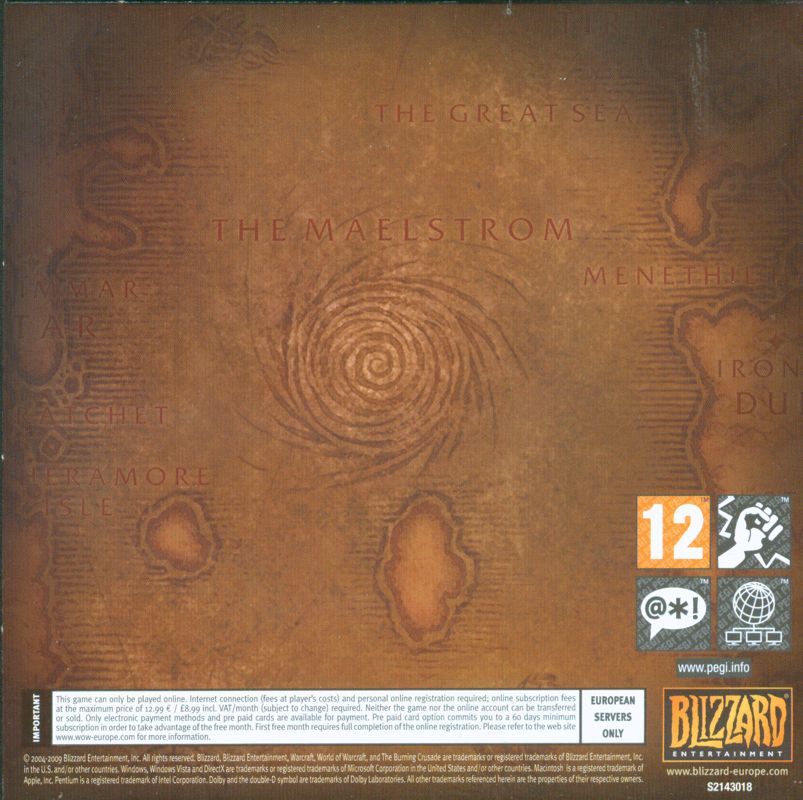 Other for World of WarCraft: Battle Chest (Macintosh and Windows) (re-release): Disc 1 Sleeve - Back