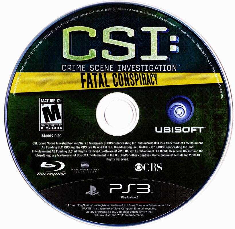 Media for CSI: Crime Scene Investigation - Fatal Conspiracy (PlayStation 3)