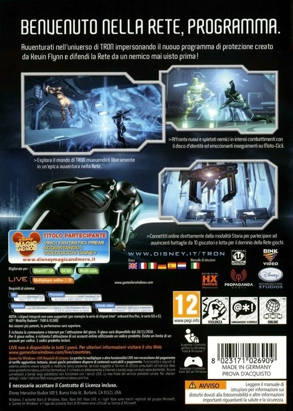 Back Cover for Tron: Evolution (Windows)