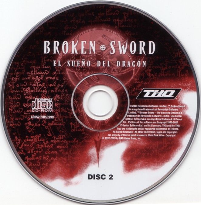 Media for Broken Sword: The Sleeping Dragon (Windows): Disc 2