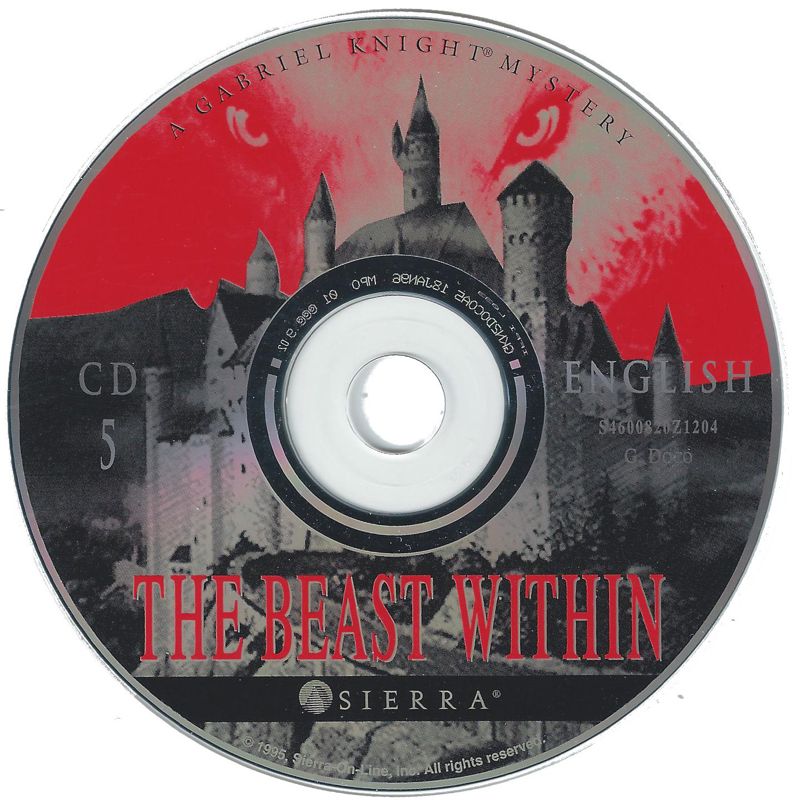 Media for The Beast Within: A Gabriel Knight Mystery (DOS and Windows and Windows 3.x) (English version with German manual (censored)): Disc 5