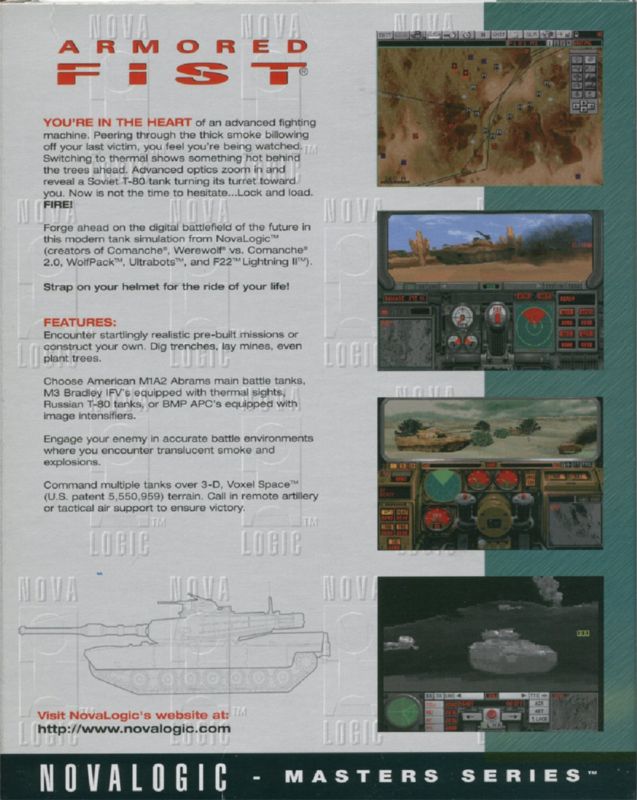 Back Cover for Armored Fist (DOS) (Masters Series release)