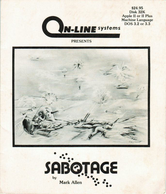 Front Cover for Sabotage (Apple II)