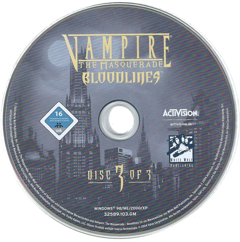Media for Vampire: The Masquerade - Bloodlines (Windows): Disc 3