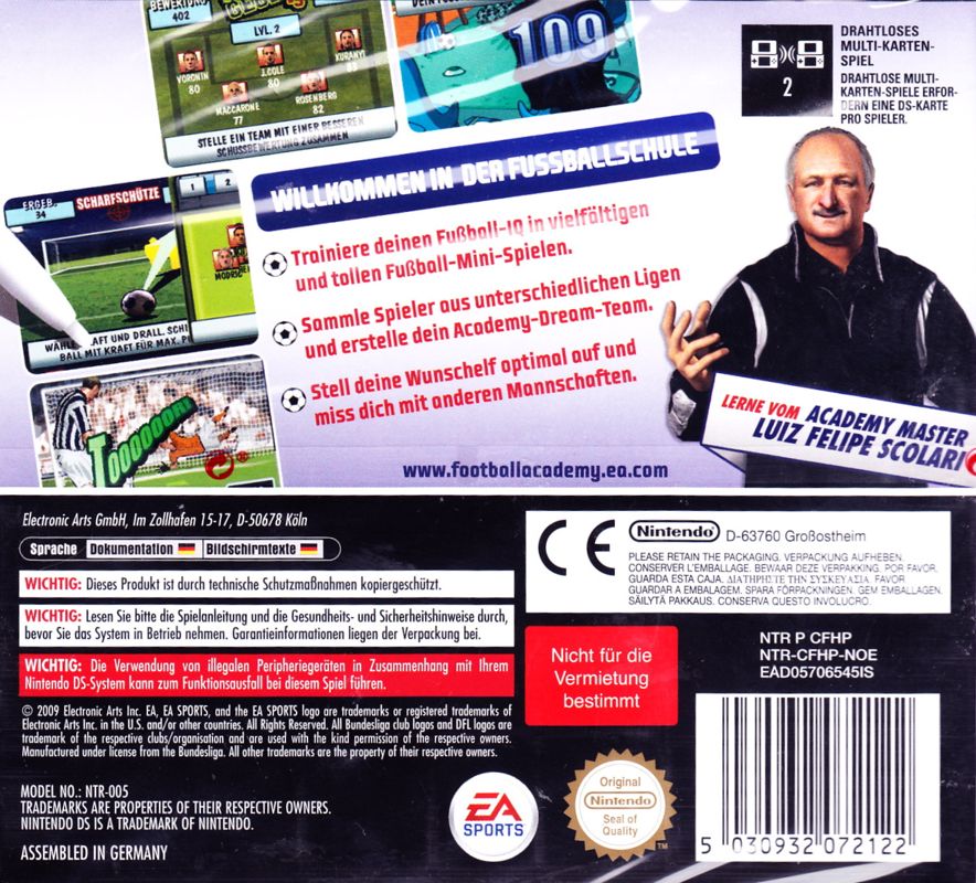 Back Cover for Football Academy (Nintendo DS)