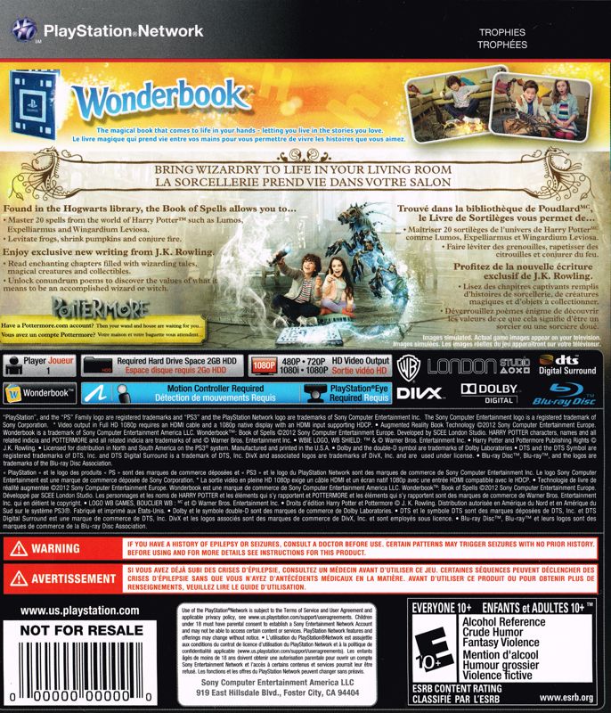 Other for Wonderbook: Book of Spells (PlayStation 3): Keep Case - Back