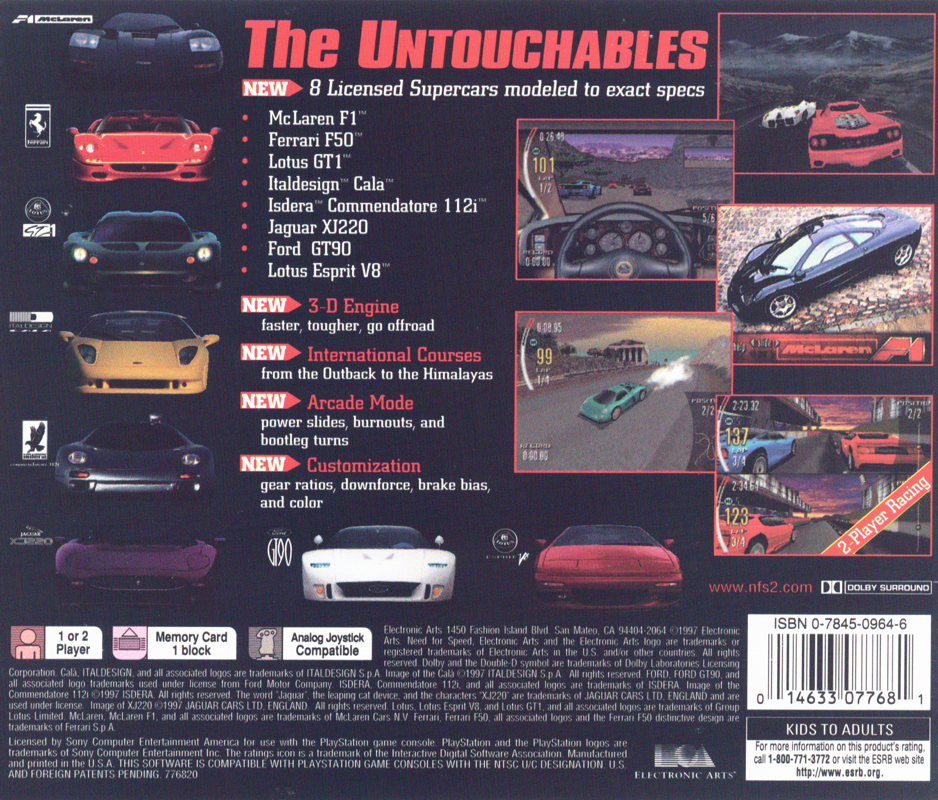 Back Cover for Need for Speed II (PlayStation)