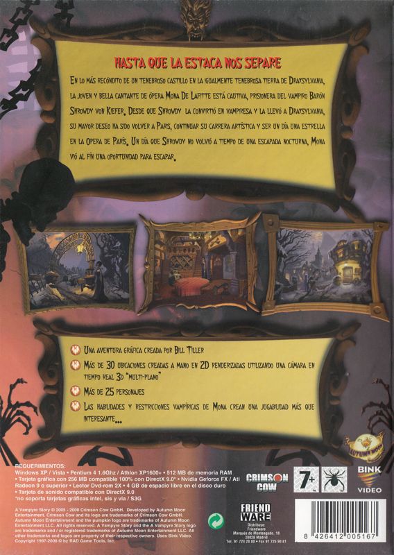 Back Cover for A Vampyre Story (Windows)