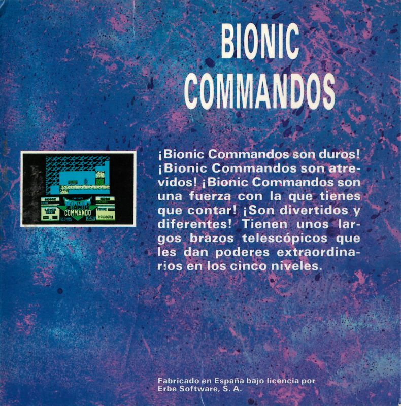 Back Cover for Bionic Commando (DOS)