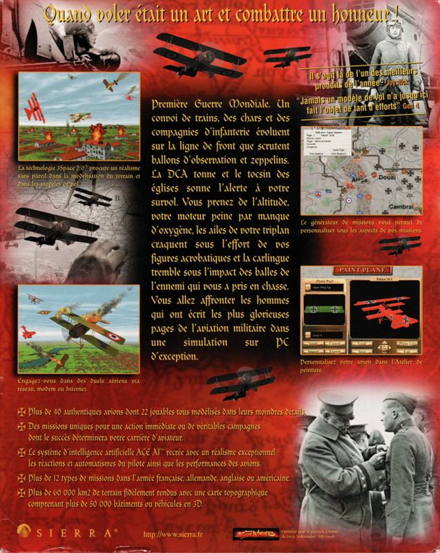 Back Cover for Red Baron II (Windows)