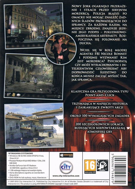 Back Cover for Art of Murder: FBI Confidential (Windows)