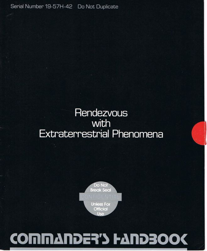 Extras for Rendezvous with Rama (Commodore 64): handbook