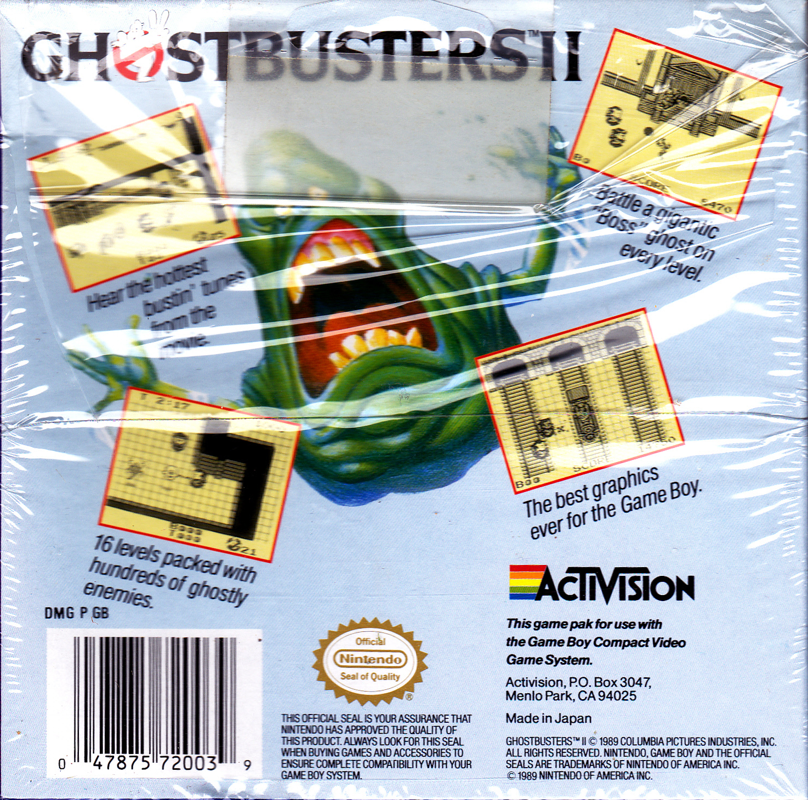 Back Cover for Ghostbusters II (Game Boy)