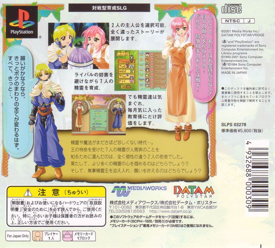 Back Cover for Evergreen Avenue (PlayStation)