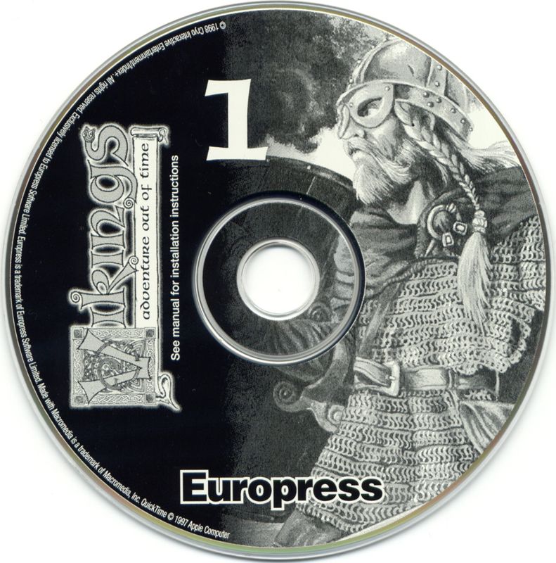 Media for Vikings (Macintosh and Windows) (1998 EuroPress Re-release): Disc 1/3