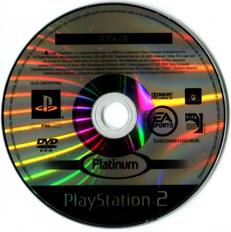 Media for FIFA Soccer 08 (PlayStation 2) (Platinum release)