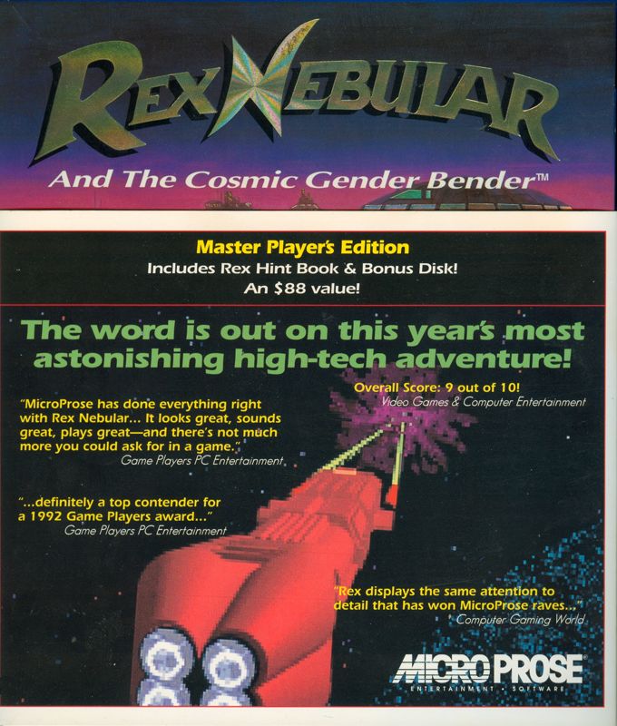 Front Cover for Rex Nebular and the Cosmic Gender Bender (DOS) (Master Player's Edition)