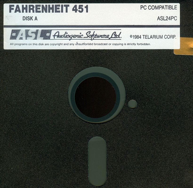 Media for Fahrenheit 451 (DOS) (ASL version)