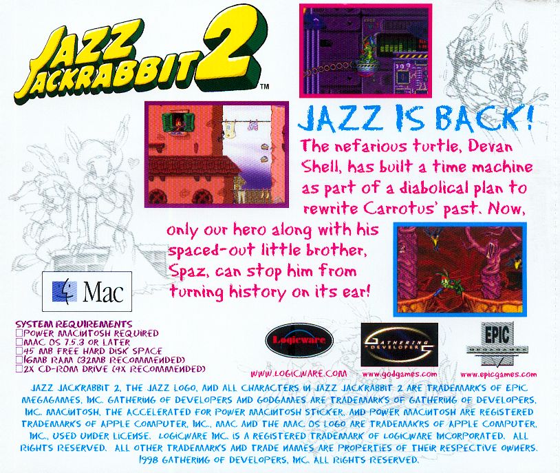 Jazz Jackrabbit Cover Or Packaging Material Mobygames