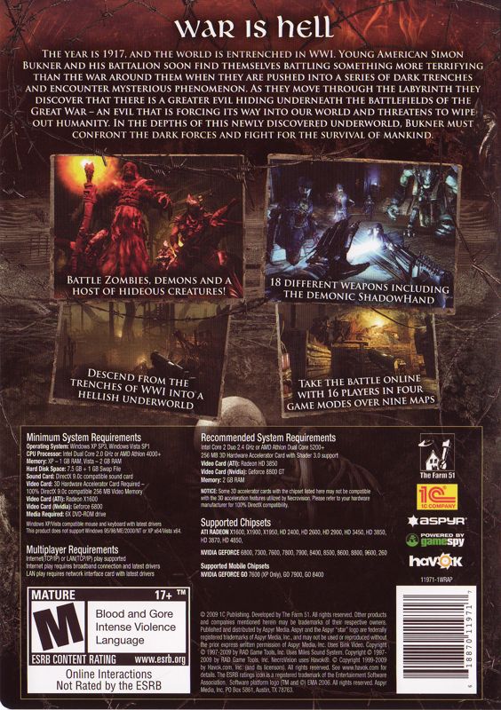 Back Cover for NecroVisioN (Windows)