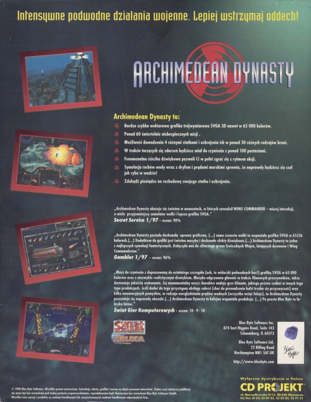 Back Cover for Archimedean Dynasty (DOS)