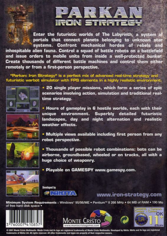 Back Cover for Parkan: Iron Strategy (Windows)