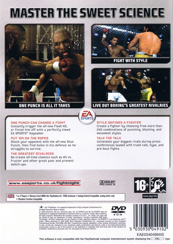 Back Cover for Fight Night Round 3 (PlayStation 2)