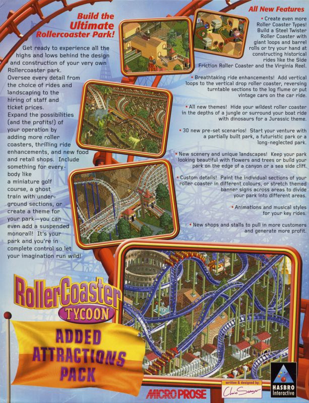 Back Cover for RollerCoaster Tycoon: Corkscrew Follies (Windows)