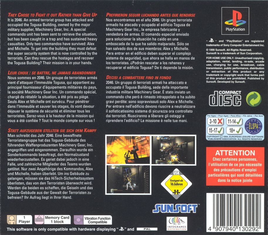 Back Cover for T.R.A.G.: Tactical Rescue Assault Group - Mission of Mercy (PlayStation)