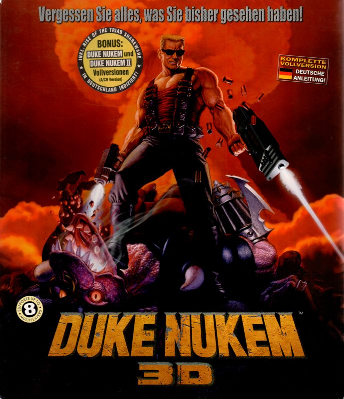 Front Cover for Duke Nukem 3D (DOS) (Same as German version, but with different sticker on front cover)