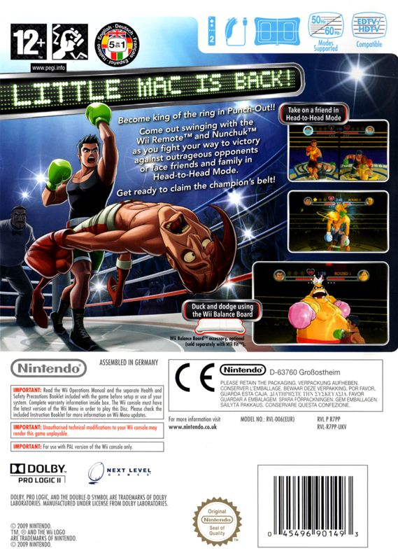 Back Cover for Punch-Out!! (Wii)